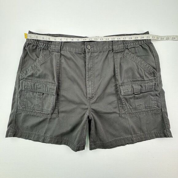 St John’s Bay Men’s Cargo Shorts Size 44 Gray Utility Pockets 100% Cotton - Picture 5 of 7